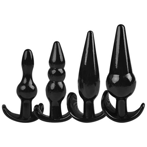 Beginner Butt Plug Anal Trainer Set, 4Pcs Soft Rubber TPE Butt Plug