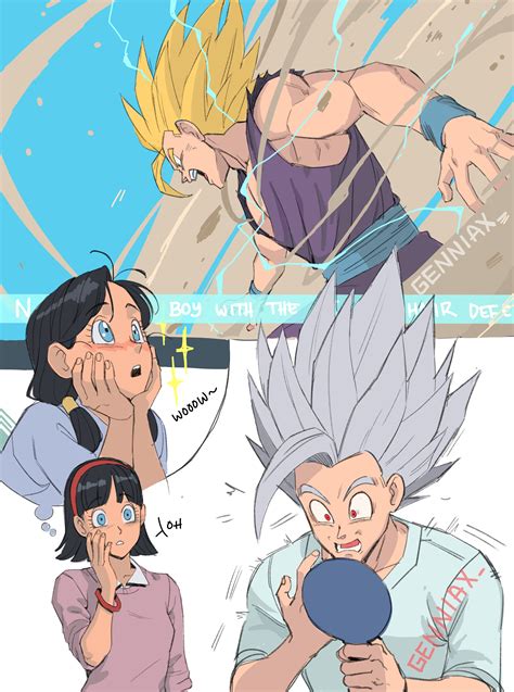 son gohan, videl, and gohan beast (dragon ball and 3 more) drawn by