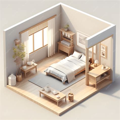 家の部屋の3Dモデル | AI生成画像