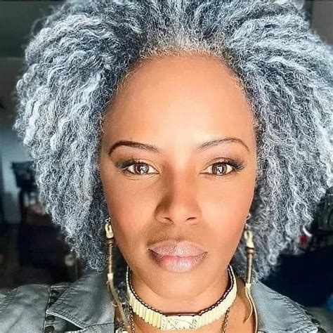 natural gray hair natural hair styles  black women faux locs