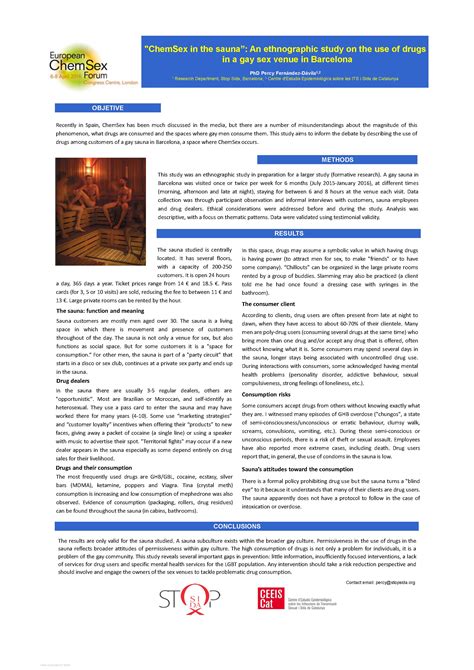 "ChemSex in the sauna ": an ethnographic study on the use of drugs in a