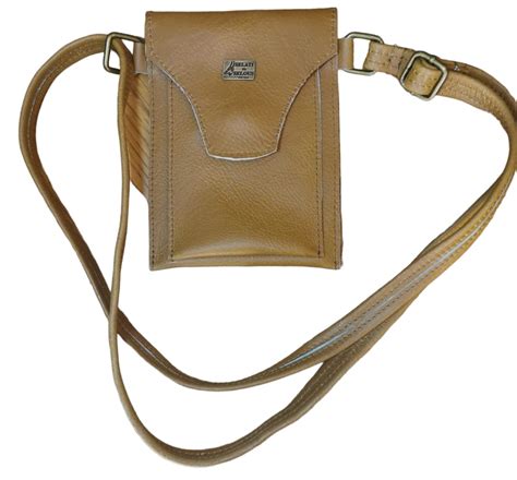 Crossbody Cellphone Pouch - Tan - Selati to Selous Leather Bags