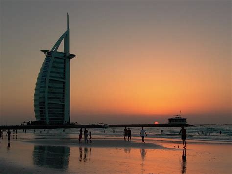 Burj Al Arab at golden hour, Dec 2004. You don’t see no Palm Jumeirah