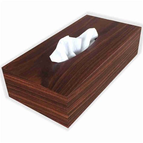 Tissue Box Cover in Bolivian Rosewood – Rectangular Junior Small Flat ...