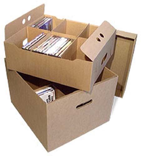 Two Tier Corrugated Cardboard DVD Storage Box holds 108 DVD Cases