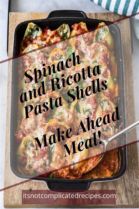 Spinach and Ricotta Pasta Shells | Stuffed pasta shells, Spinach ...