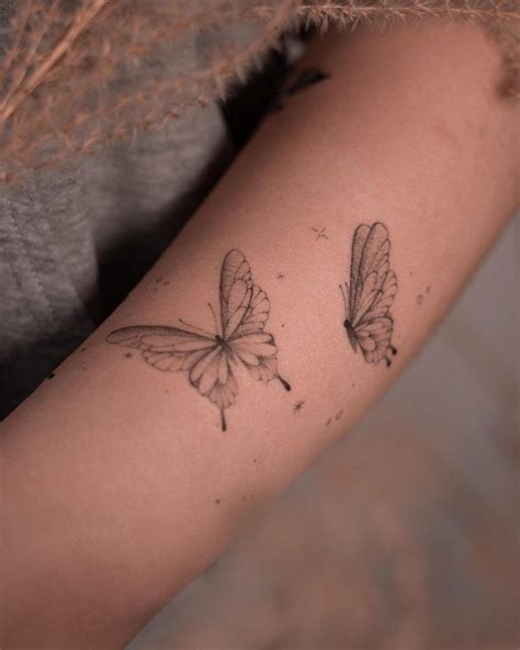 Butterfly and Stars Tattoo