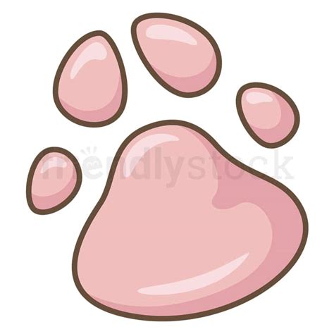 Cat Paw Print Cartoon Vector Clipart - FriendlyStock