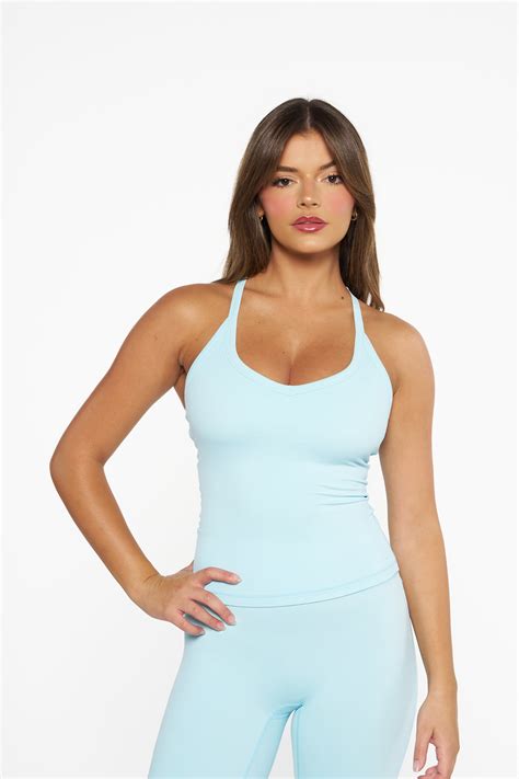 Aver® | Carly Racer Back Singlet - Baby Blue – Aver Active®