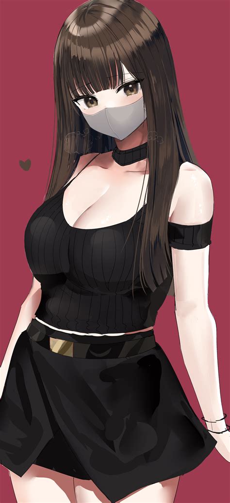 cleavage, Hanasaka Houcha, brunette, anime, anime girls, digital art