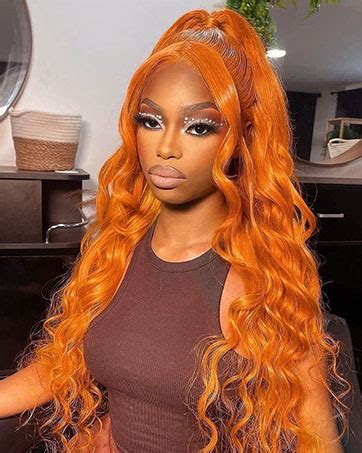 amazoncom bxw ginger orange lace front wigs human hair  ginger