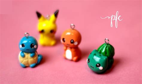 DIY CLAY POKEMON SQUIRTLE, PIKACHU, CHARMANDER, BULBASAUR Polymer Clay ...