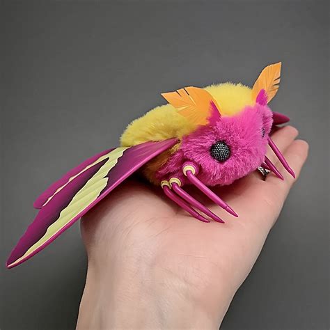 rosy maple moth plush doll insect interior art toy inspire uplift