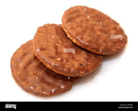 chocolate biscuits isolated on white Stock Photo - Alamy