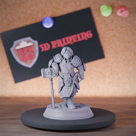 Dwarf Paladin Miniature Fighter Mini Dungeons and Dragons Mini RPG ...