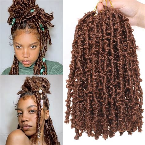 Snapklik.com : Leeven 12 Inch Brown Butterfly Locs Crochet Hair Bob