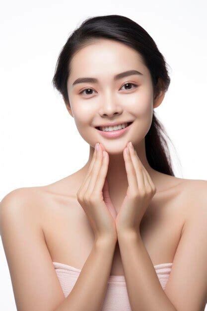 Premium AI Image | Beautiful young female model in concept of skin care