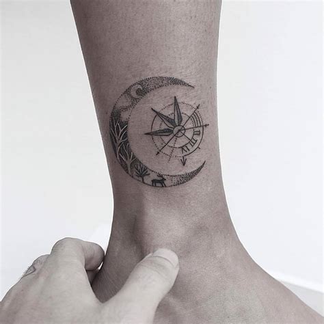 Crescent moon tattoo by carlo - Tattoogrid.net