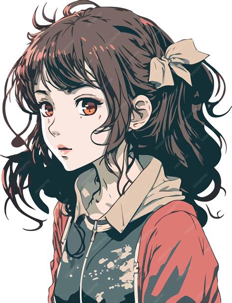 premium vector young girl anime style character vector illustration