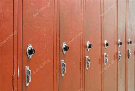 Red High School Lockers Stock Photo by ©vlue 4628001