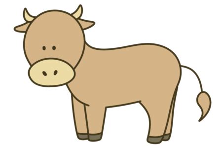 七夕の牛イラスト フリー素材 | かくぬる素材工房