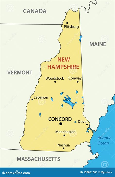 New Hampshire - Vector - State of USA Stock Vector - Illustration of ...