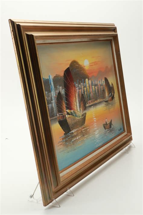 Tang Ping Oil Painting on Canvas of Ship Scene | EBTH