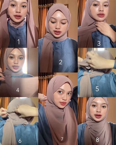 tutorial hijab pashmina simpel  kekinian cocok  lebaran