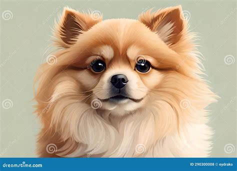 Adorable Lap Dog, Pomeranian, Captured Indoors in a Charming Portrait. Generative AI Stock Photo ...