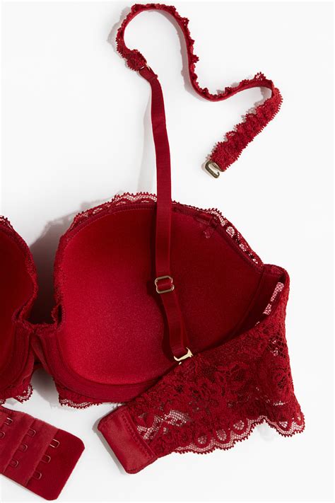 Сутиен бриджитка с подплънки - Тъмночервен - ЖЕНИ | H&M BG