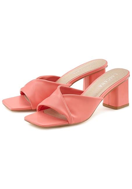 coral square toe block heels  lascana