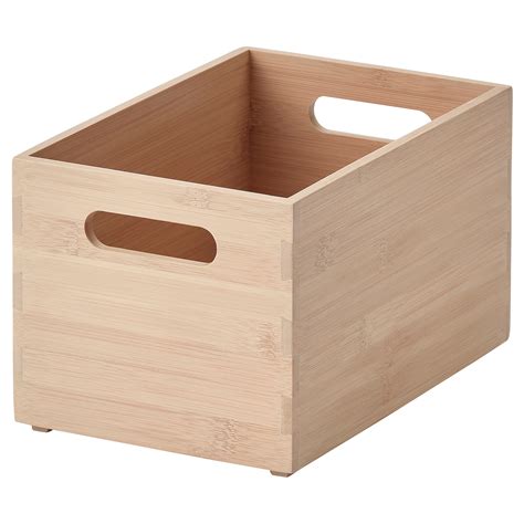 UPPDATERA storage box, light bamboo, 16x24x15 cm (6 ¼x9 ½x6") - IKEA