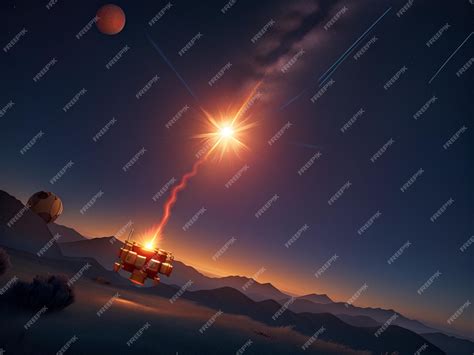 Premium AI Image | Bright fireballs in the night sky A meteor flash