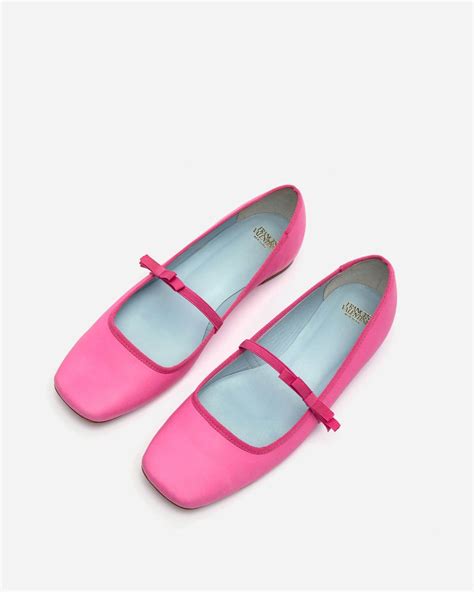Jude Mary Jane Leather Flat Pink | Pink leather flats, Fancy shoes ...
