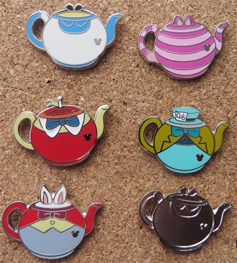 DISNEY PINS ALICE IN WONDERLAND TEAPOTS (COMPLETE SET) - 2014 HIDDEN ...