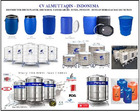 jual drum plastik drum besi tangki air ibc ecxel penguin