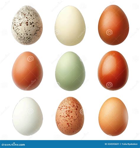 variety  bird eggs  transparent background stock image image