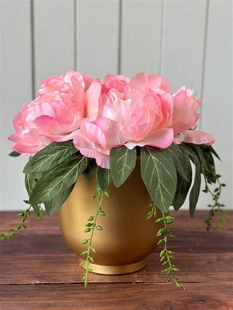 Peony Centerpiece, Table Centerpiece, Pink Peonies Gift, Floral Home ...