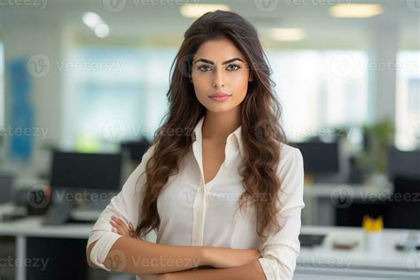 indian young girl in the office generative AI 29639828 Stock Photo at