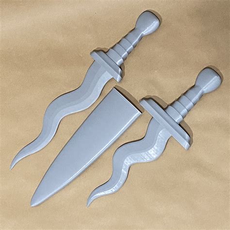 stl file wavy blade sword dagger  scabbardd printer design