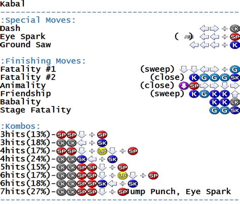 Ultimate Mortal Kombat 3 - Arcade - Commands/Moves - gamesdatabase.org