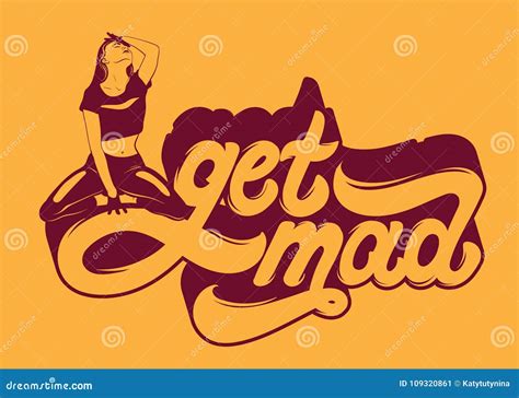 mad hanwritten lettering stock vector illustration  disco