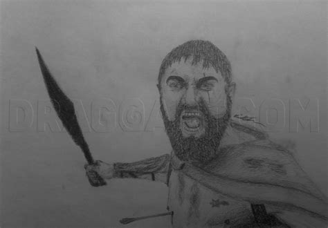 How To Draw Leonidas, Gerard Butler, 300, Step by Step, Drawing Guide