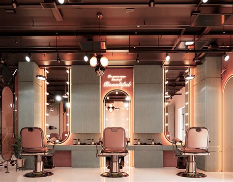 saloon interior design enscaped projects   logos