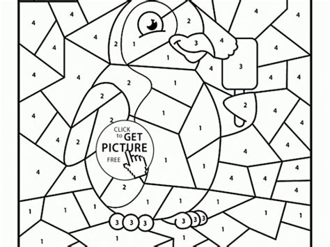 Get This Penguin Coloring Pages Color by Number Free Printable 75209
