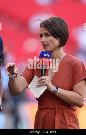 Sky Sports presenter Michelle Owen during the Sky Bet League One play ...