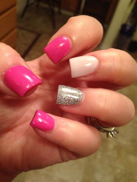 pink white  silver fun nails nails nail tech