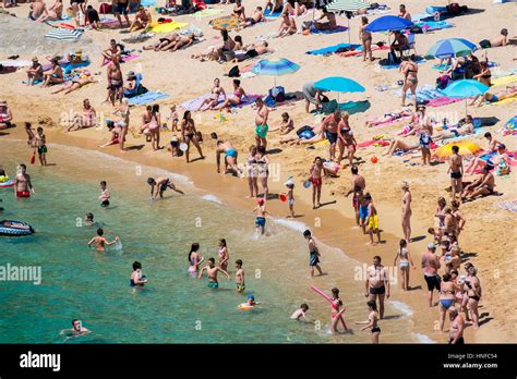 the naturist beach at playa cala sa boadella on the outskirts of Stock ...