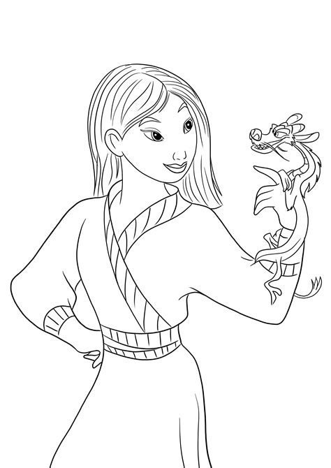 mulan  mushu coloring pages