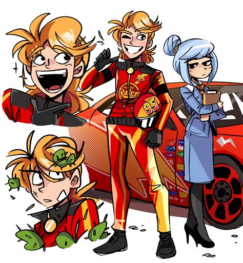 Lightning McQueen and Sally as humans by Pear哥 | Know Your Meme